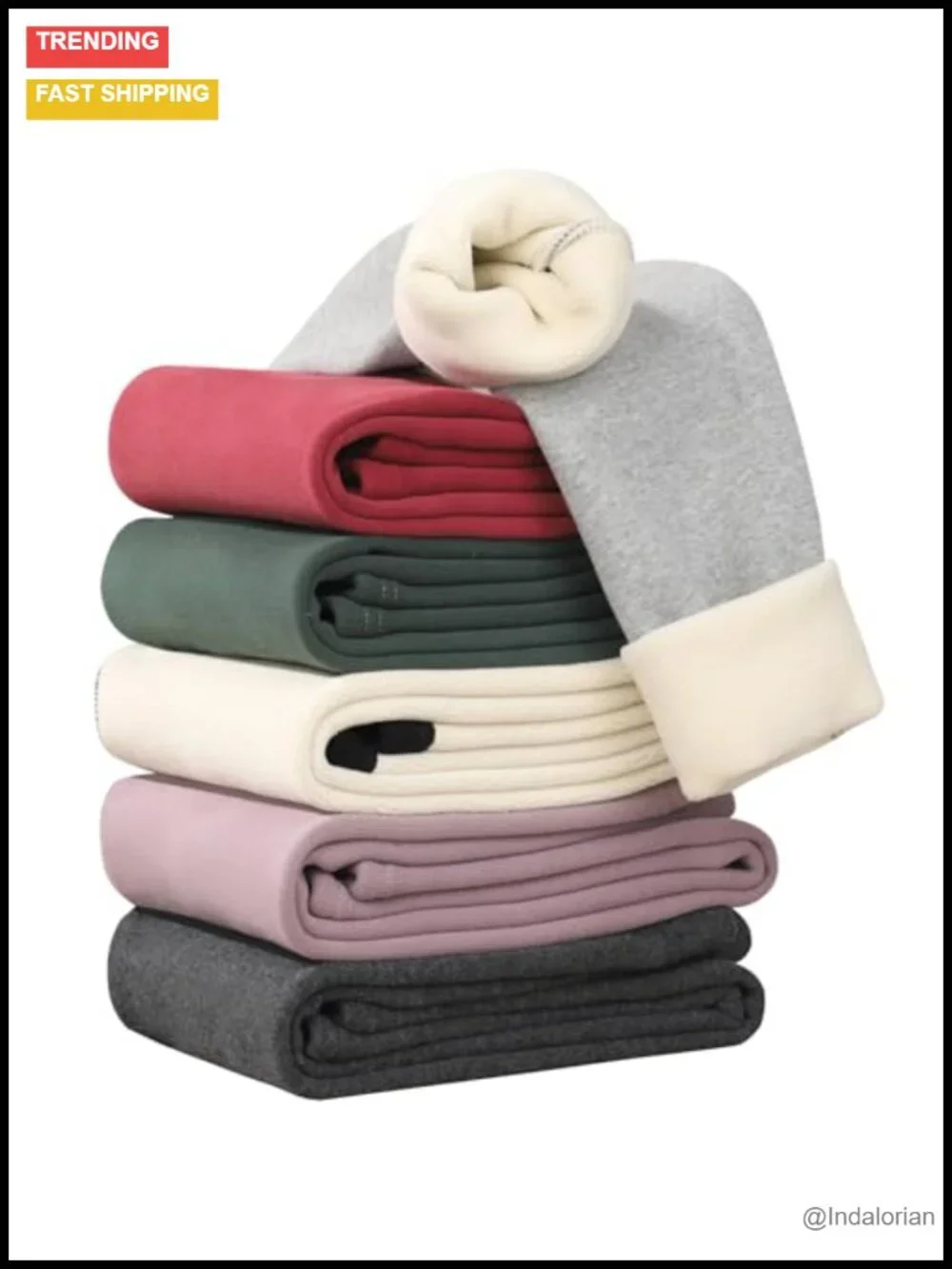 6 Pack Girls Fleece Lined Leggings Winter Pants Cotton Toddler Kids